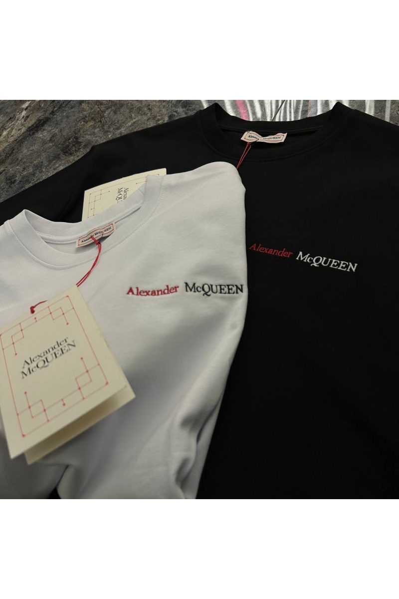 Alexander McQueen Мужская оверсайз футболка белого цвета