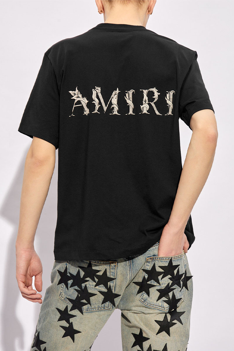 Amiri Мужская чёрная футболка Baroque 