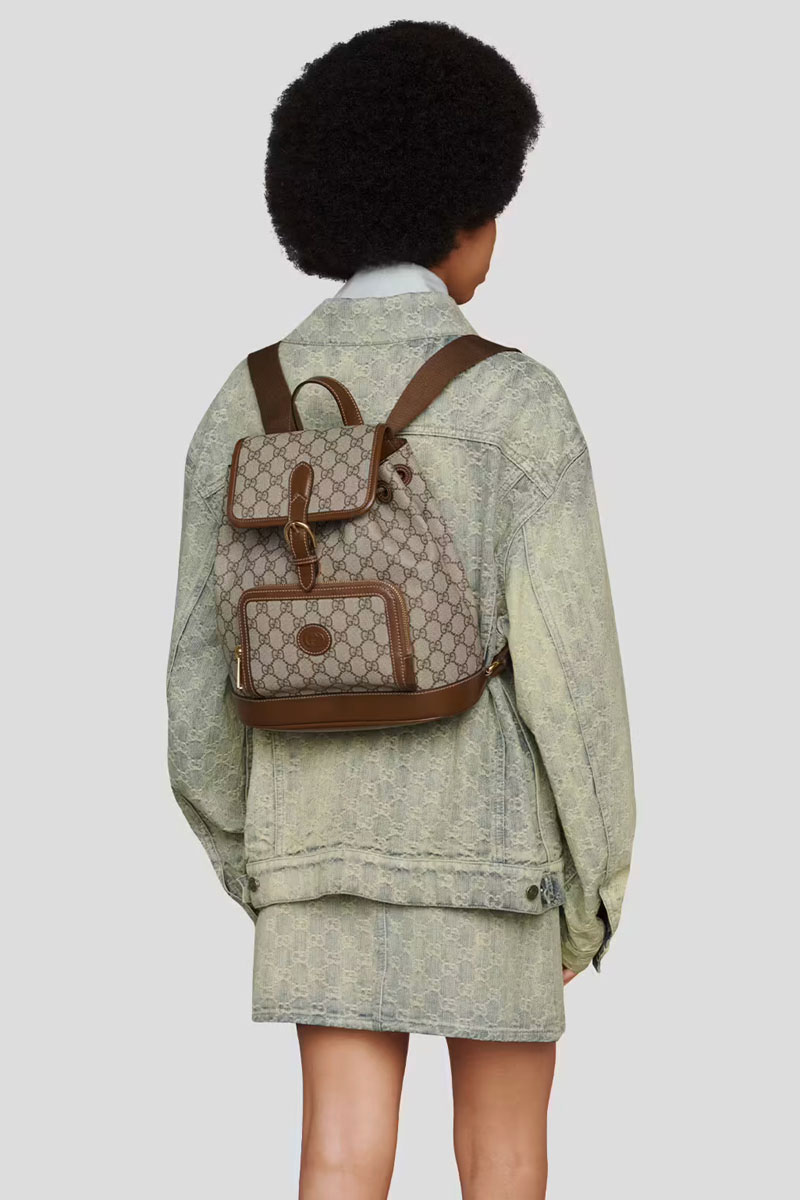 Gucci Кожаный рюкзак with interlocking G 26.5x20x13 см