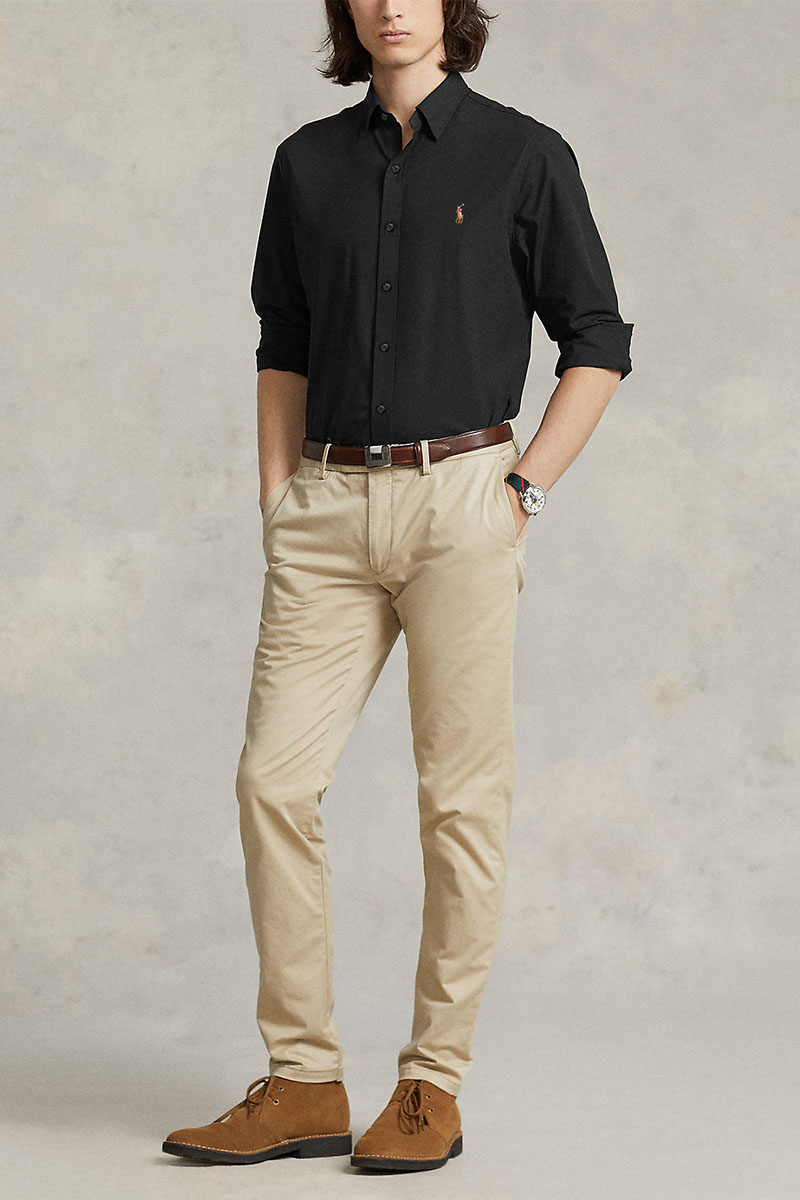 Polo Ralph Lauren Мужская чёрная рубашка 
