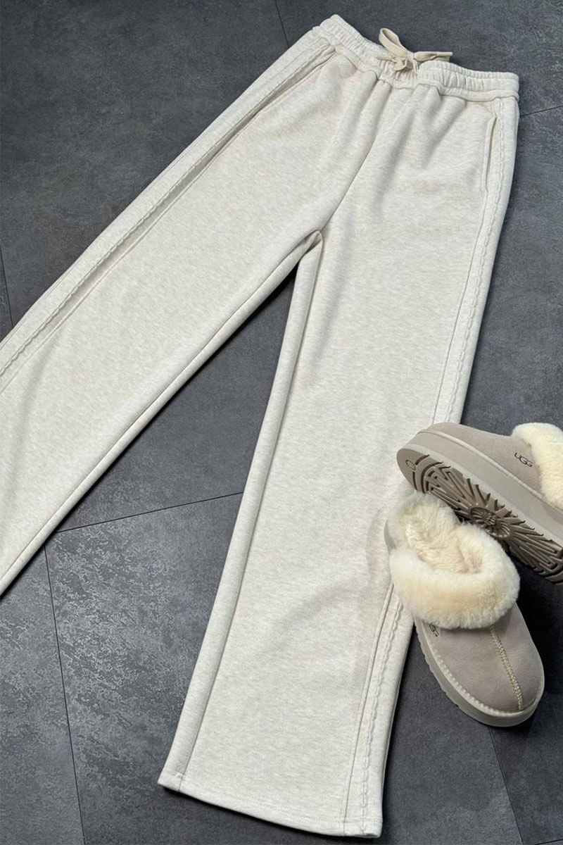 Designer Clothing Женские утеплённые брюки на флисе белого цвета 