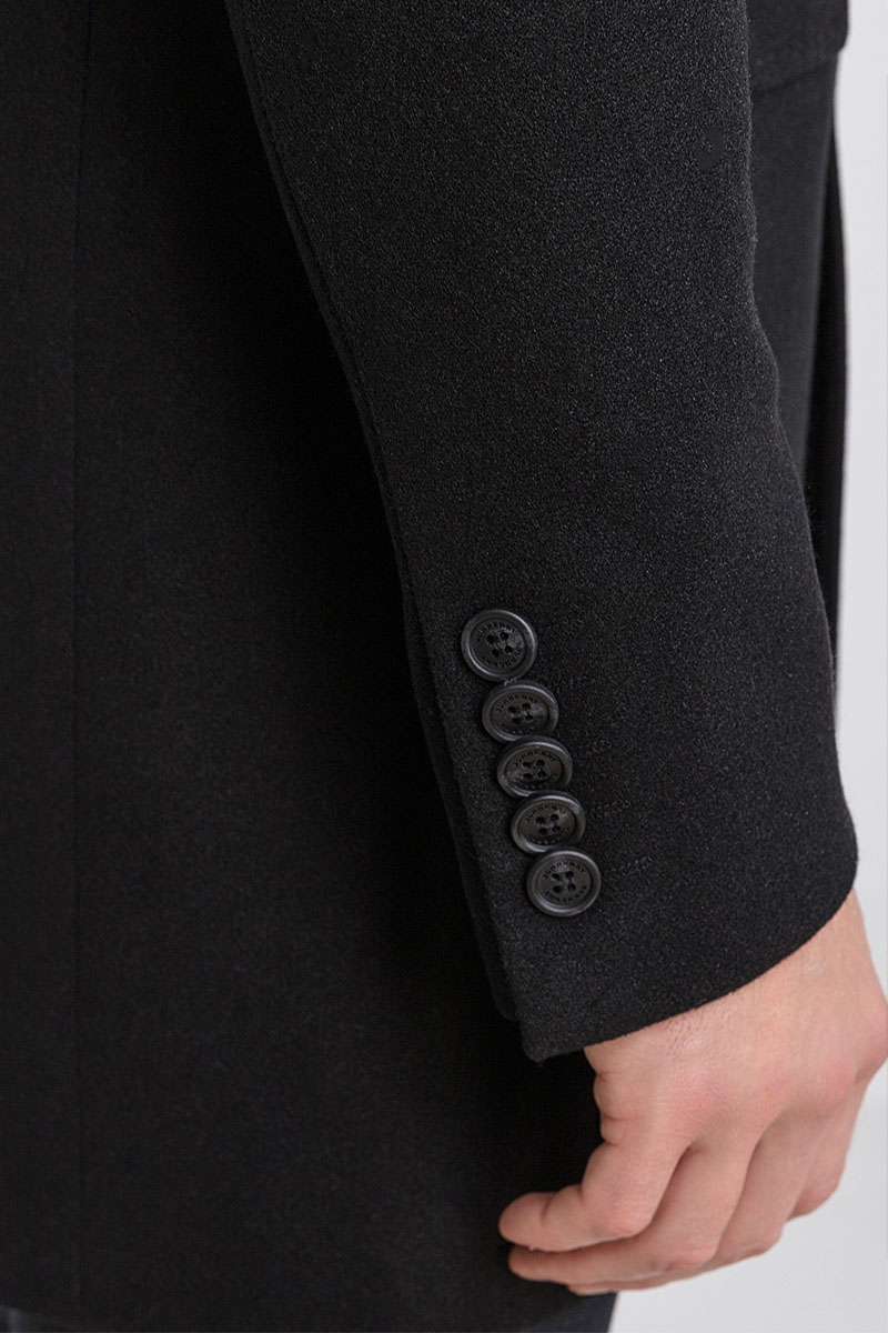 Burberry Чёрное мужское пальто logo label