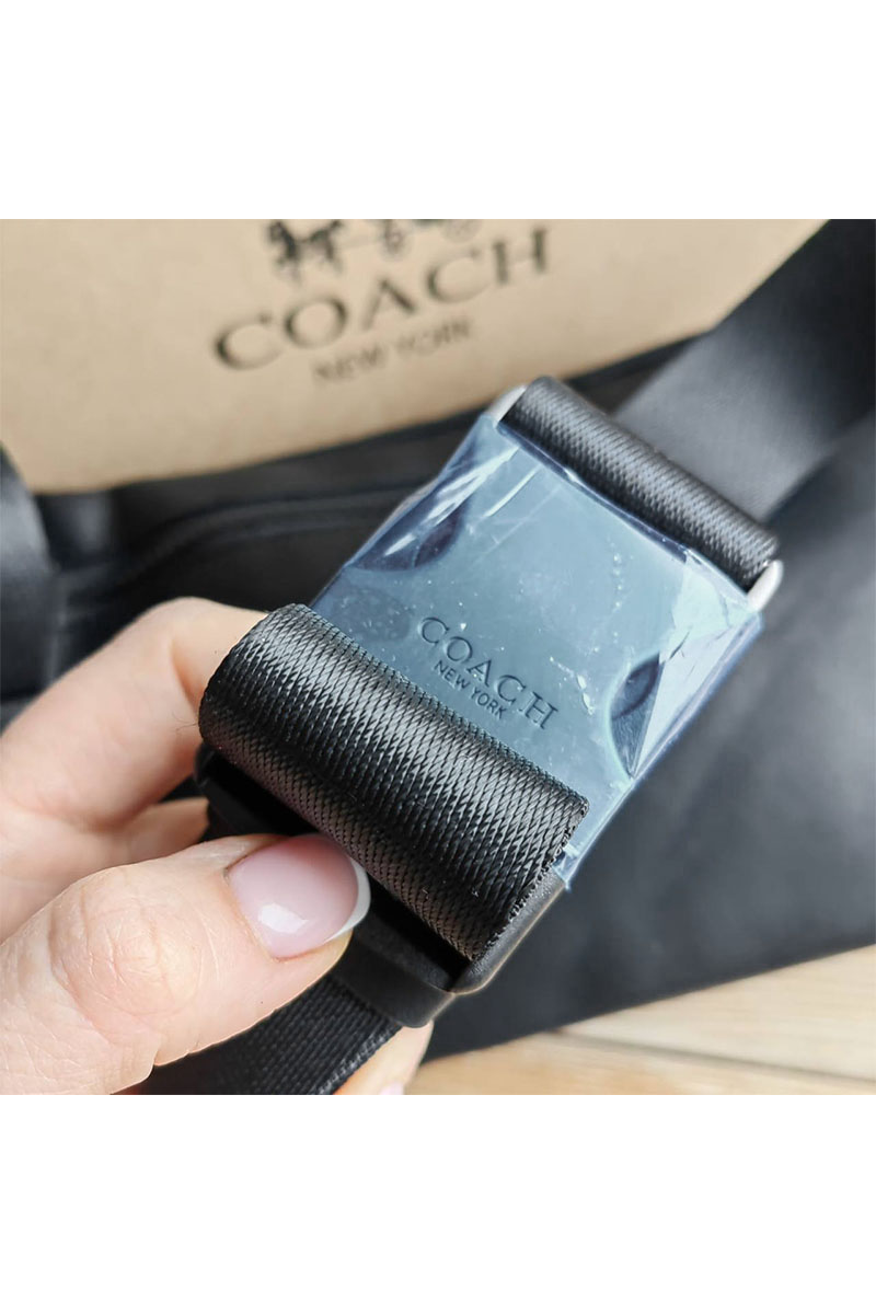 Coach Кожаная сумка на пояс Coach Track - Black / Navy