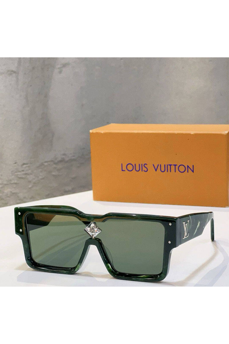 Lоuis Vuittоn Зелёные солнцезащитные очки-маска