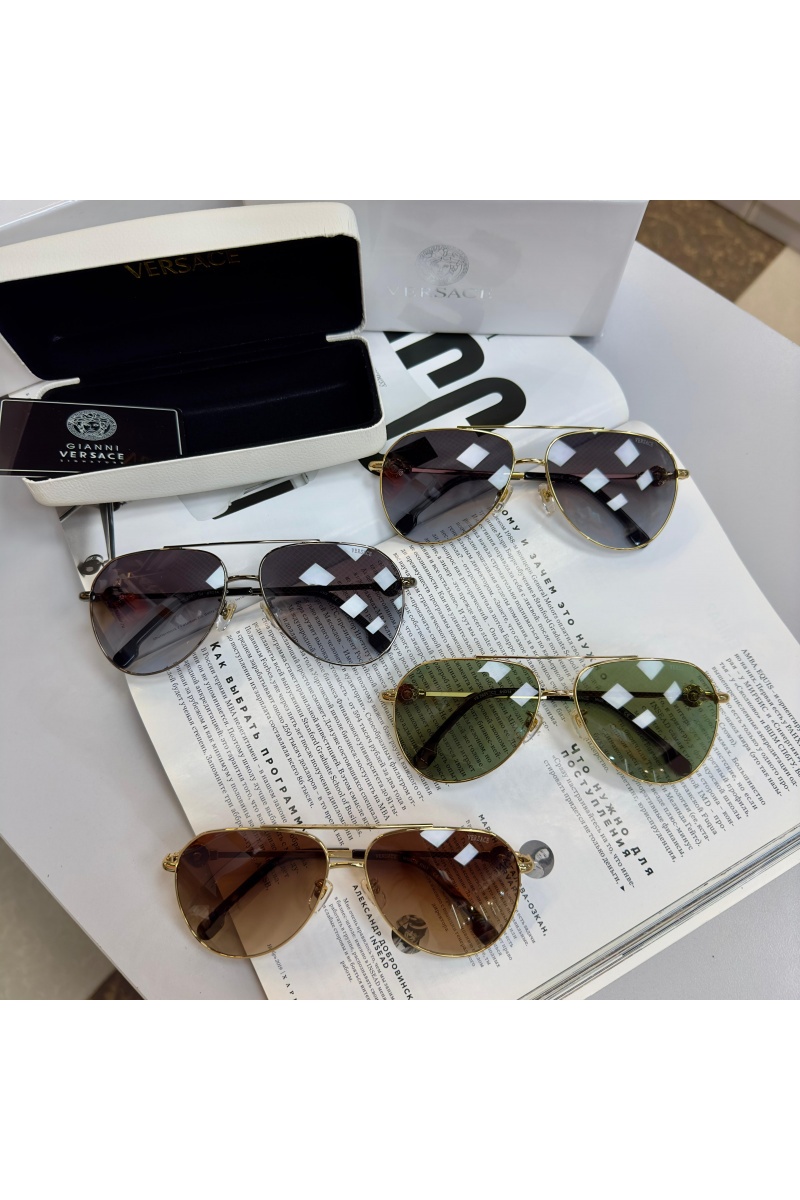 Versace Сонлнцезащитные очки Aviator - Green / Gold