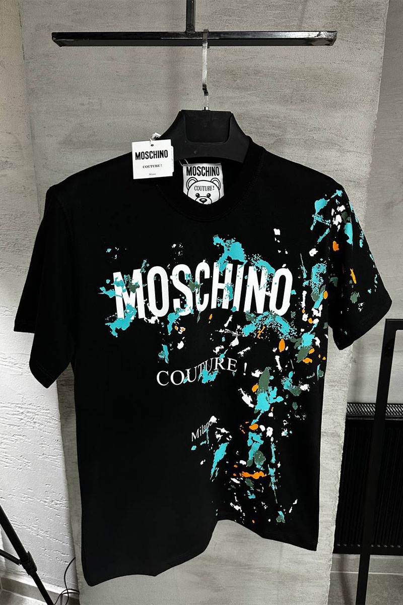 Moschino Футболка чёрного цвета paint-splattered