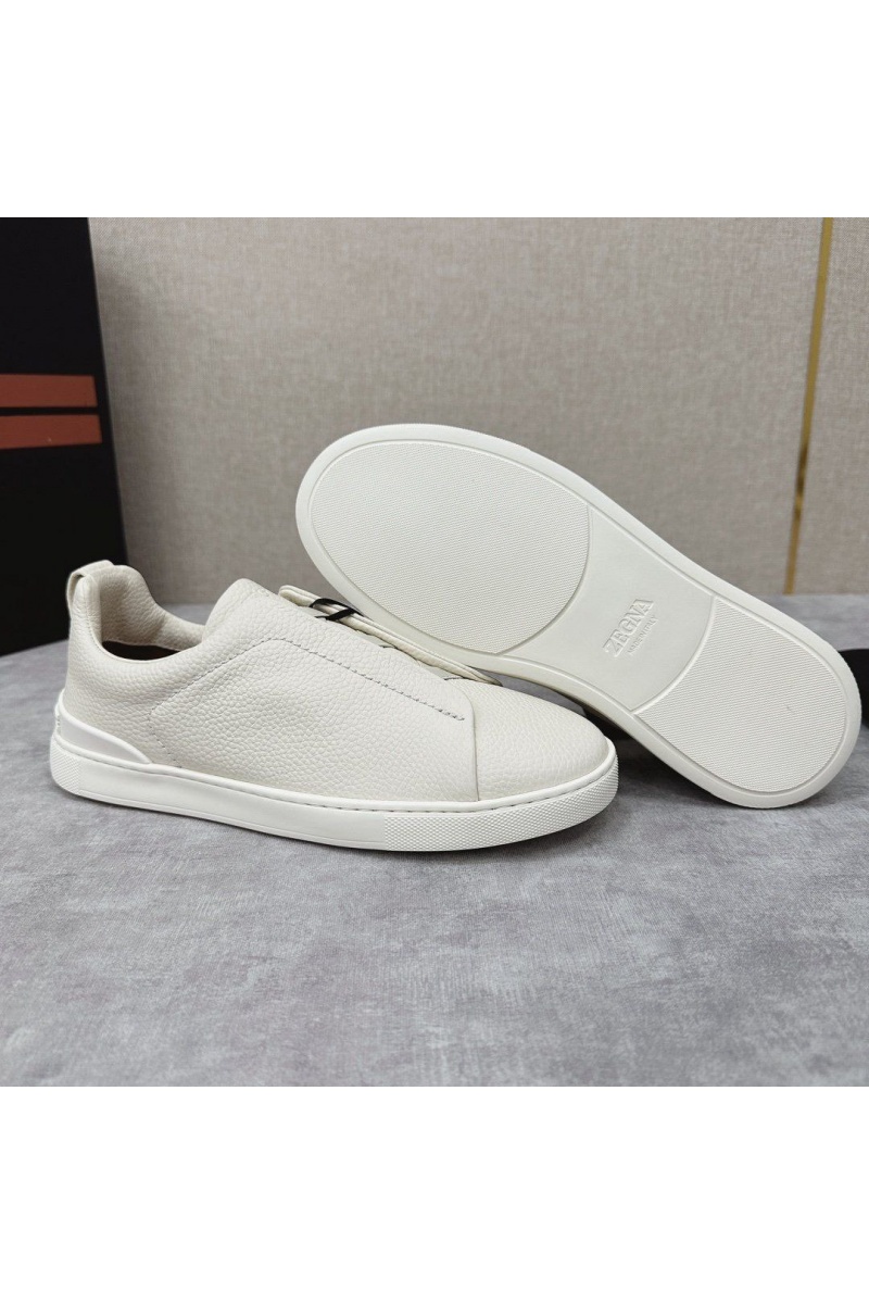 Zegna Мужские кроссовки Triple Stitch Leather - White