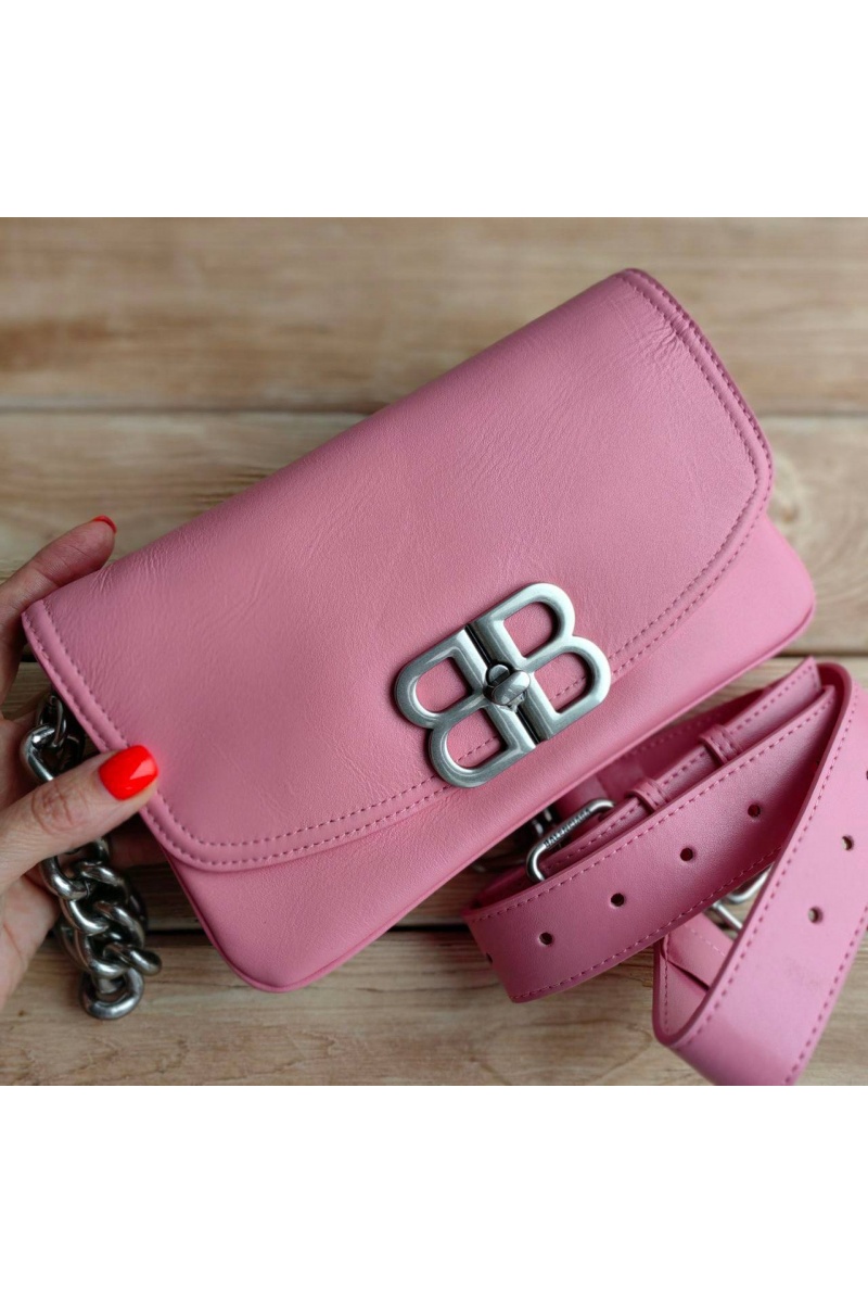 Balenciaga Кожаная сумка Bb Soft Flap 23x12 см - Pink