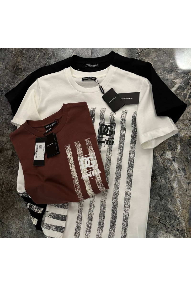 Dоlсе & Gаbbаnа Мужская чёрная футболка stripe-print 
