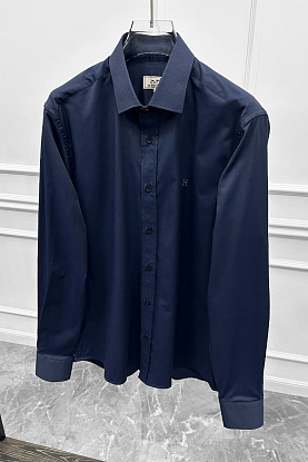 Мужская тёмно-синяя рубашка H embroidered