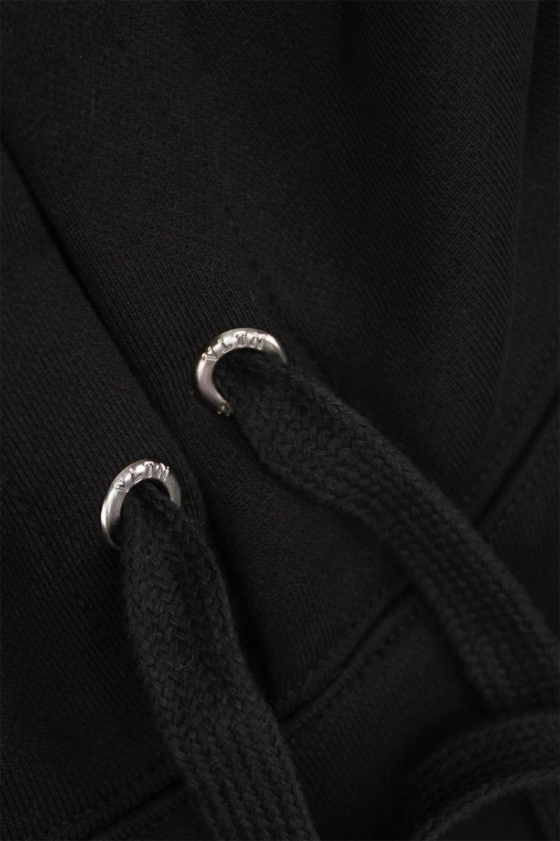 Valentino Мужское чёрное худи logo-embroidered