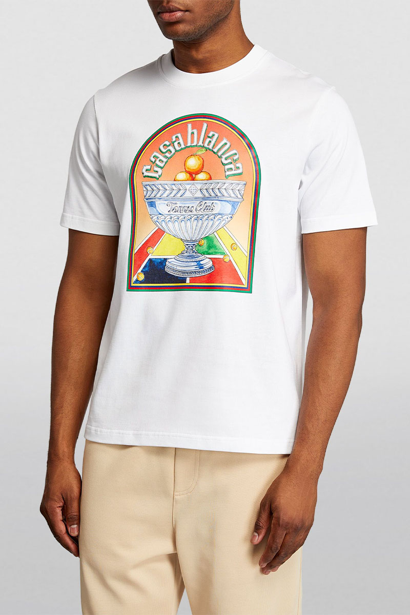 Casablanca Мужская белая футболка Terrain D'Orange 