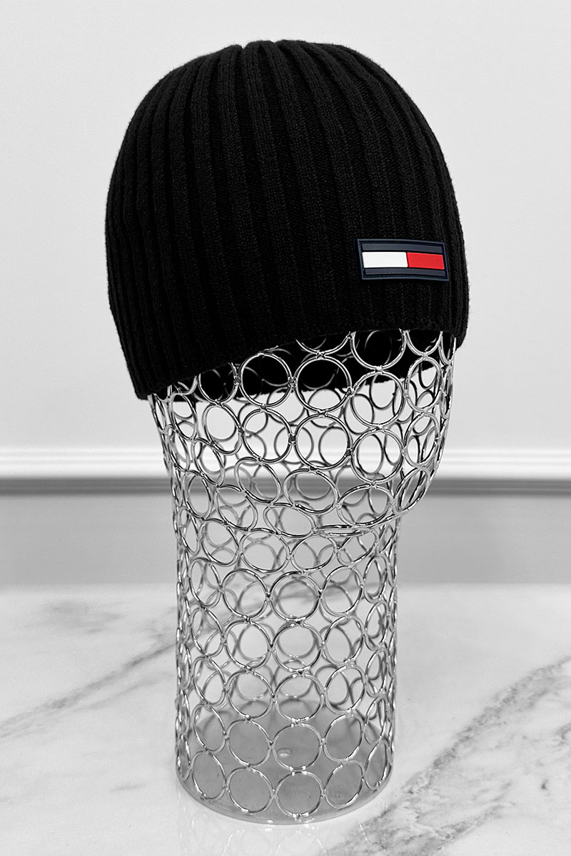 Tommy Hilfiger Мужская чёрная шапка logo-patch