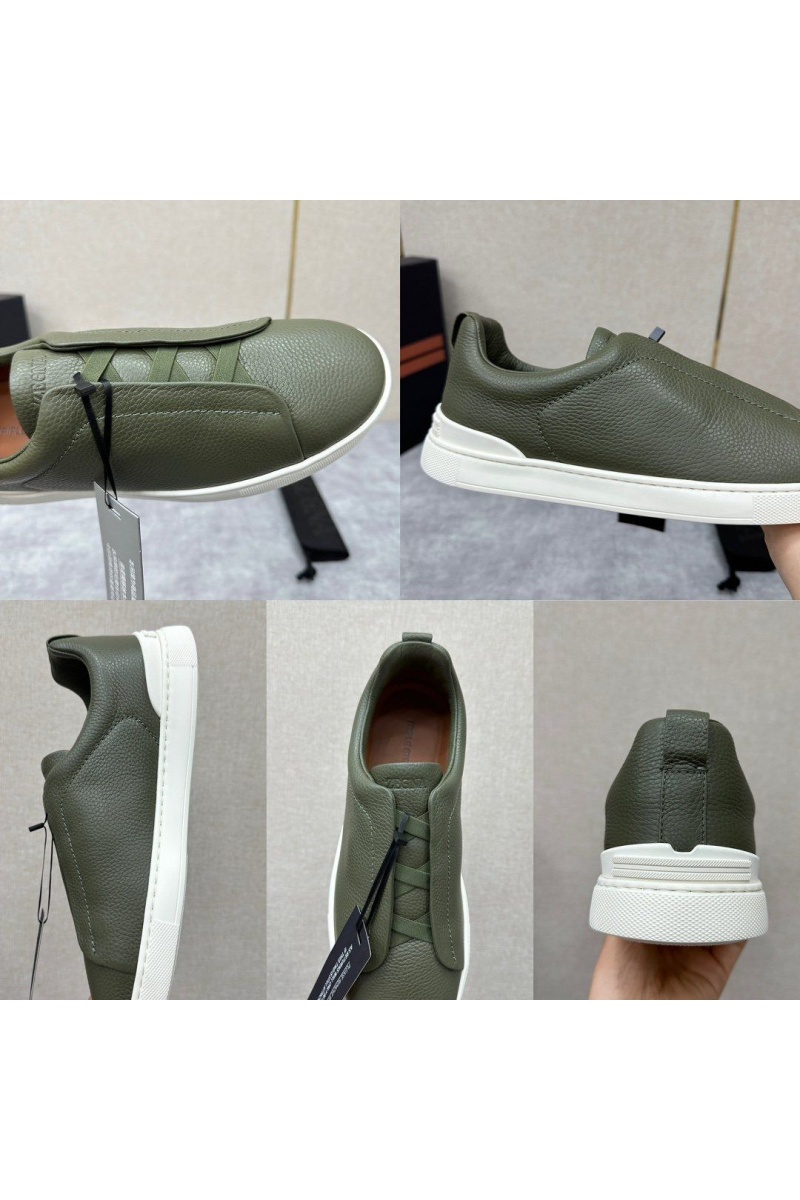 Zegna Мужские кроссовки Triple Stitch Leather - Green