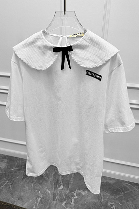 Женская белая футболка MIU MIU