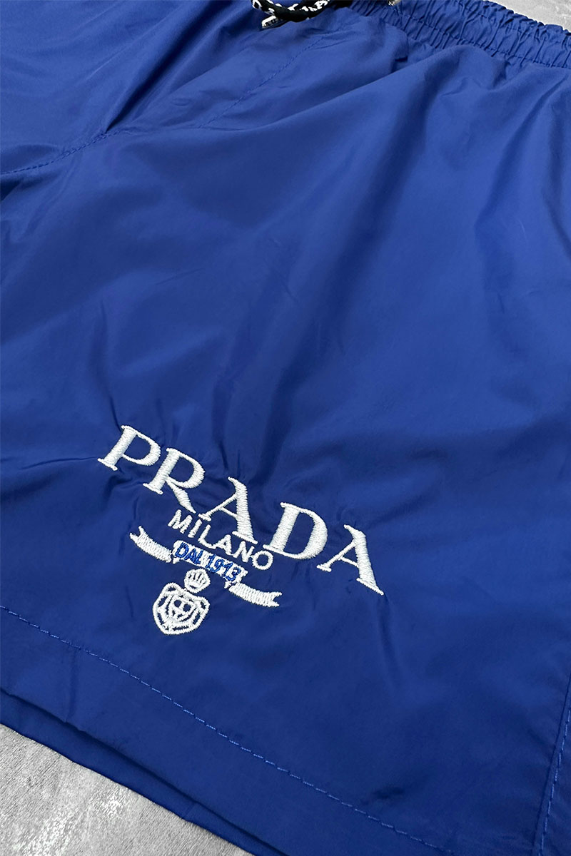Prada Синие шорты logo-embroidered 