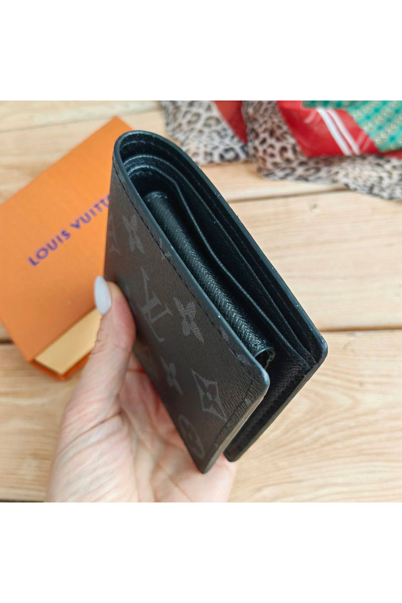 Lоuis Vuittоn Кожаный кошелёк Marco Monogram Eclipse 11x9.5 см