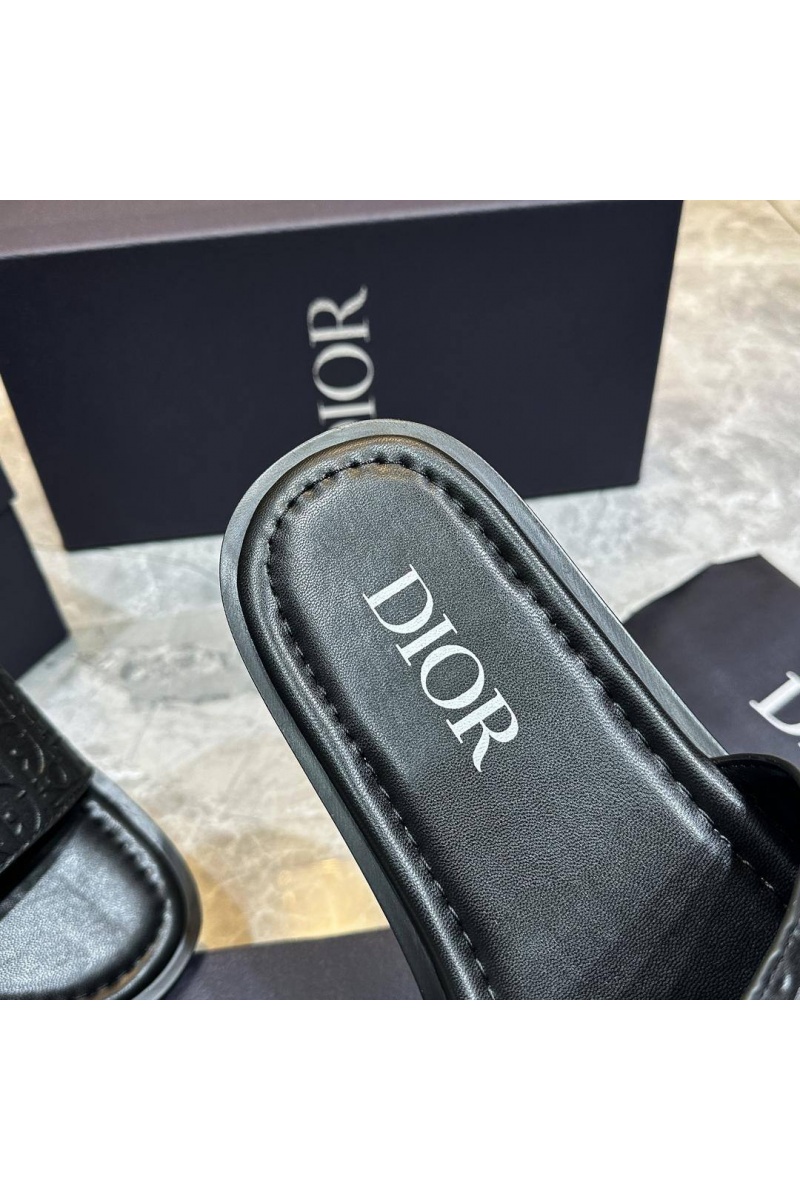 Dior Мужские кожаные шлёпанцы