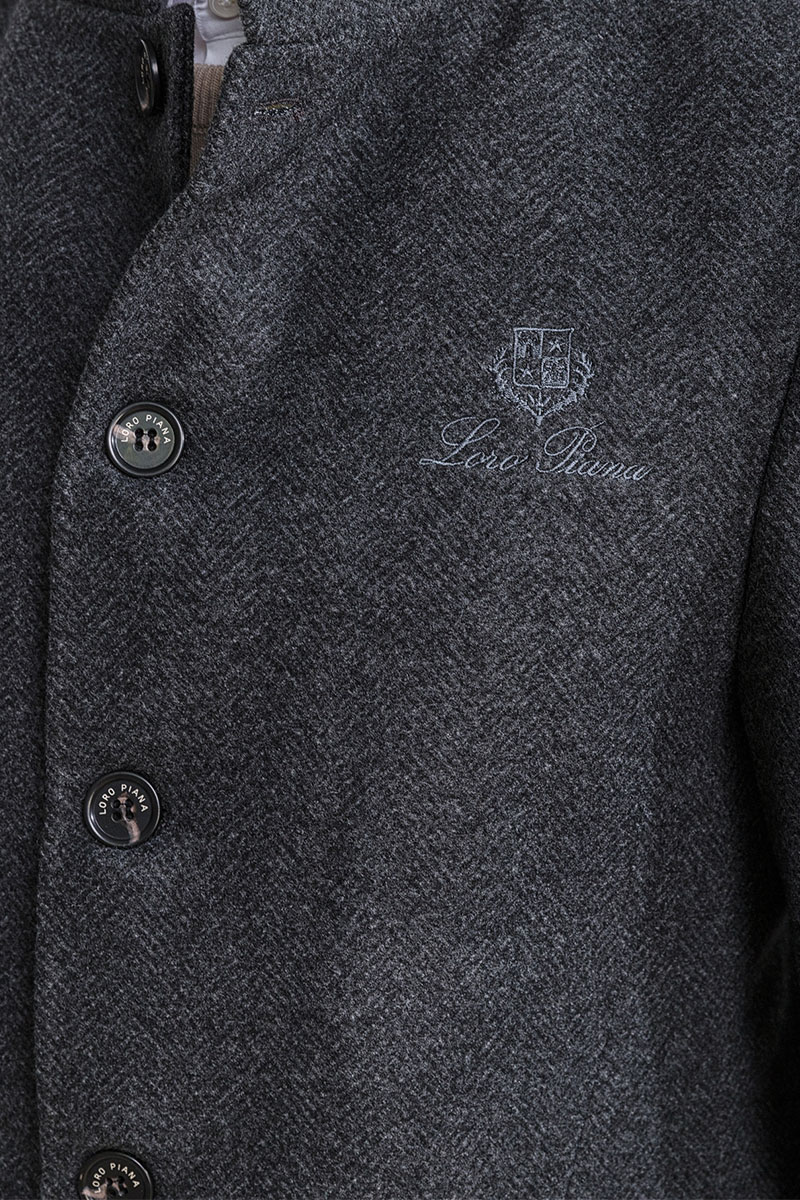 Loro Piana Кашемировое пальто logo-embroidered - Black