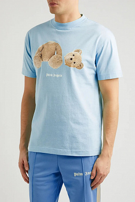 Голубая оверсайз футболка Bear Classic