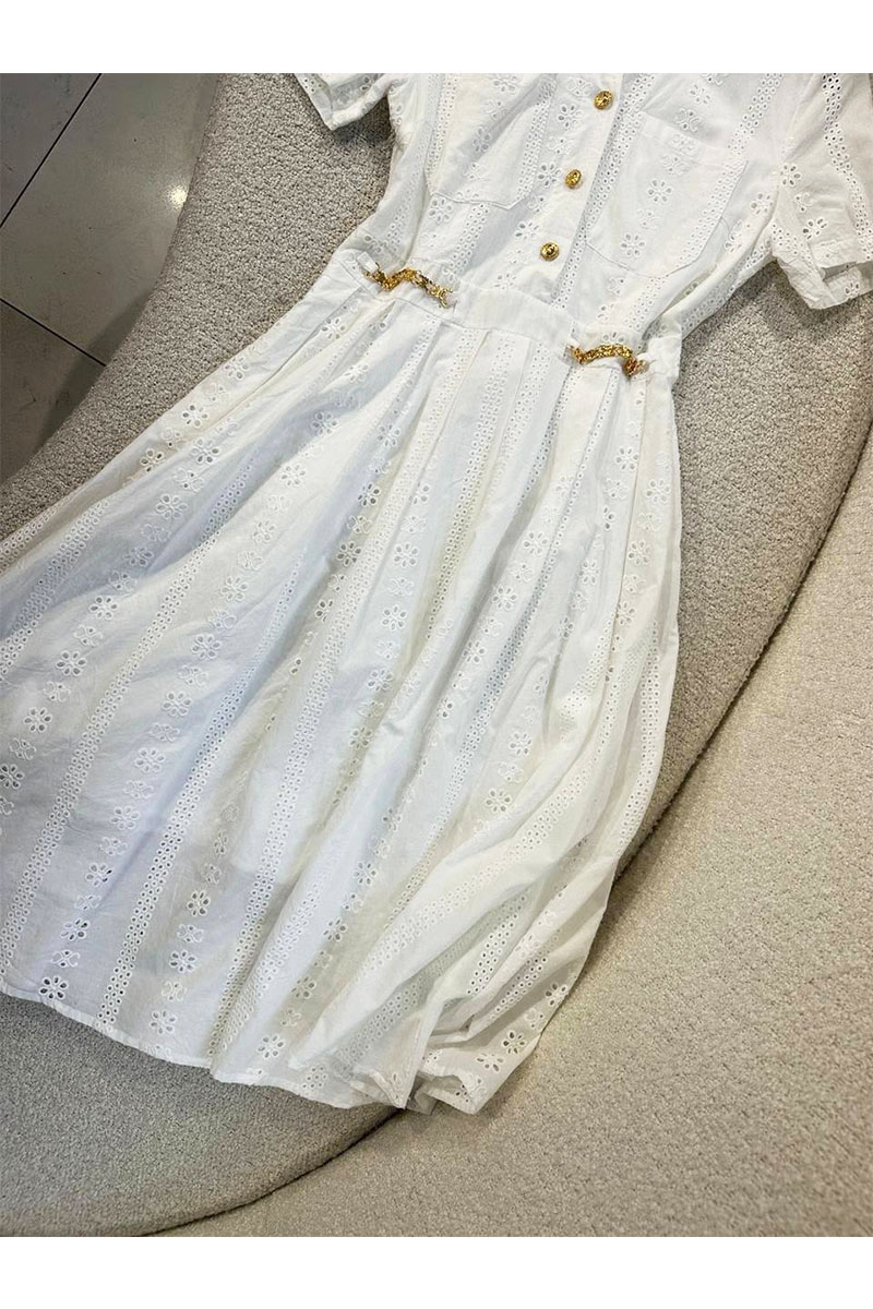 Celine Женское платье белого цвета