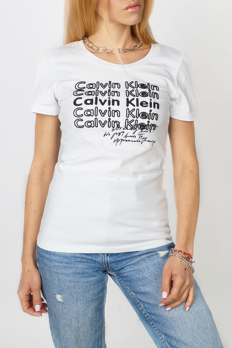 Calvin Klein Женская брендовая футболка - White