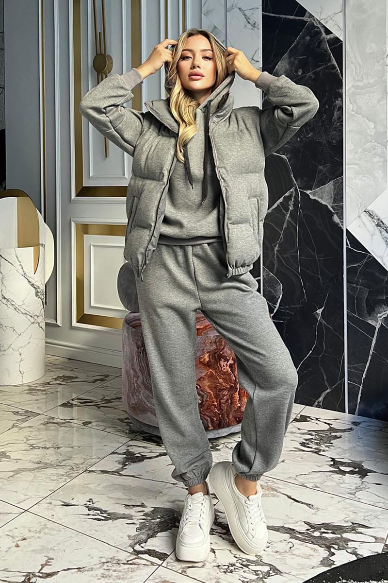 Designer Женский серый костюм тройка 