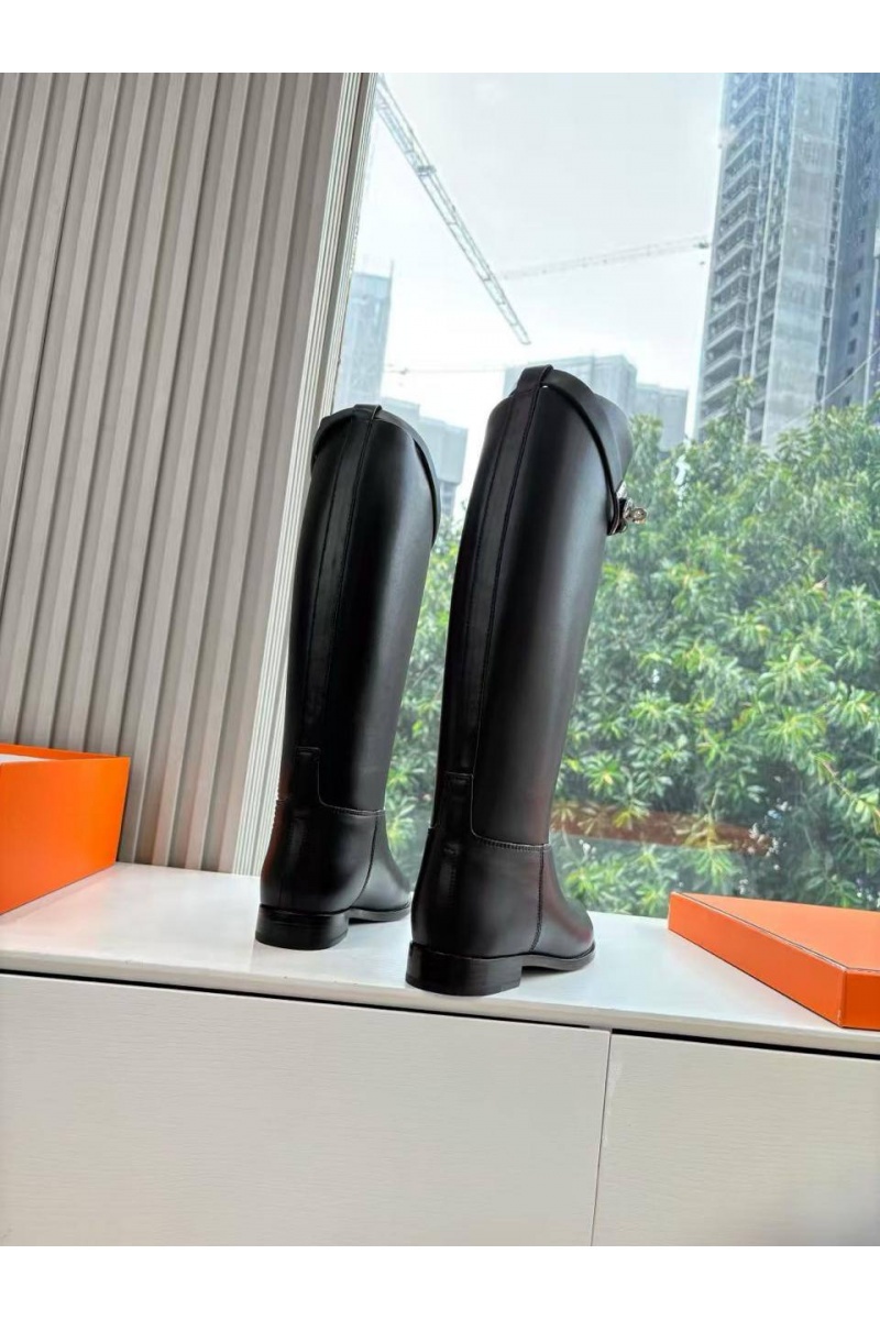 Hermes Женские кожаные сапоги Jumping Boot premum