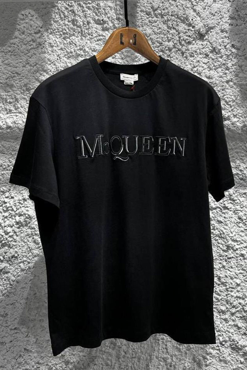 Alexander McQueen Чёрная оверсайз футболка embroidered logo
