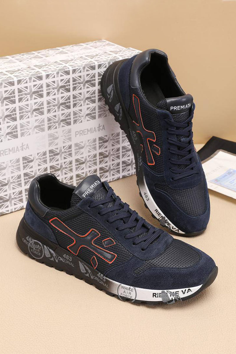Premiata Комбинированные кроссовки Mick - Navy