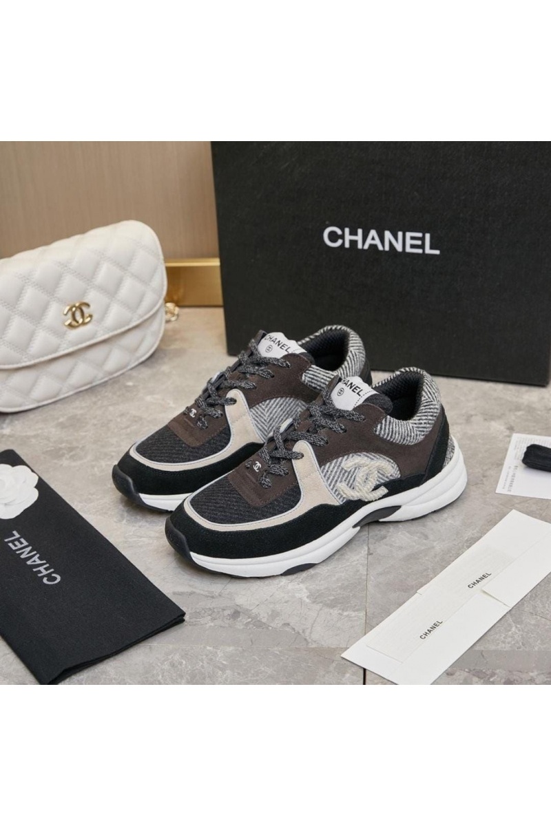 Chаnеl Женские замшевые кроссовки premium