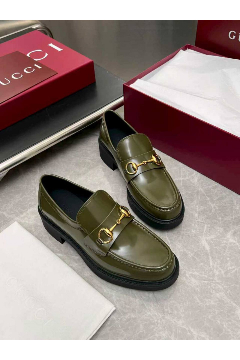Gucci Женские кожаные лоферы Horsebit premium