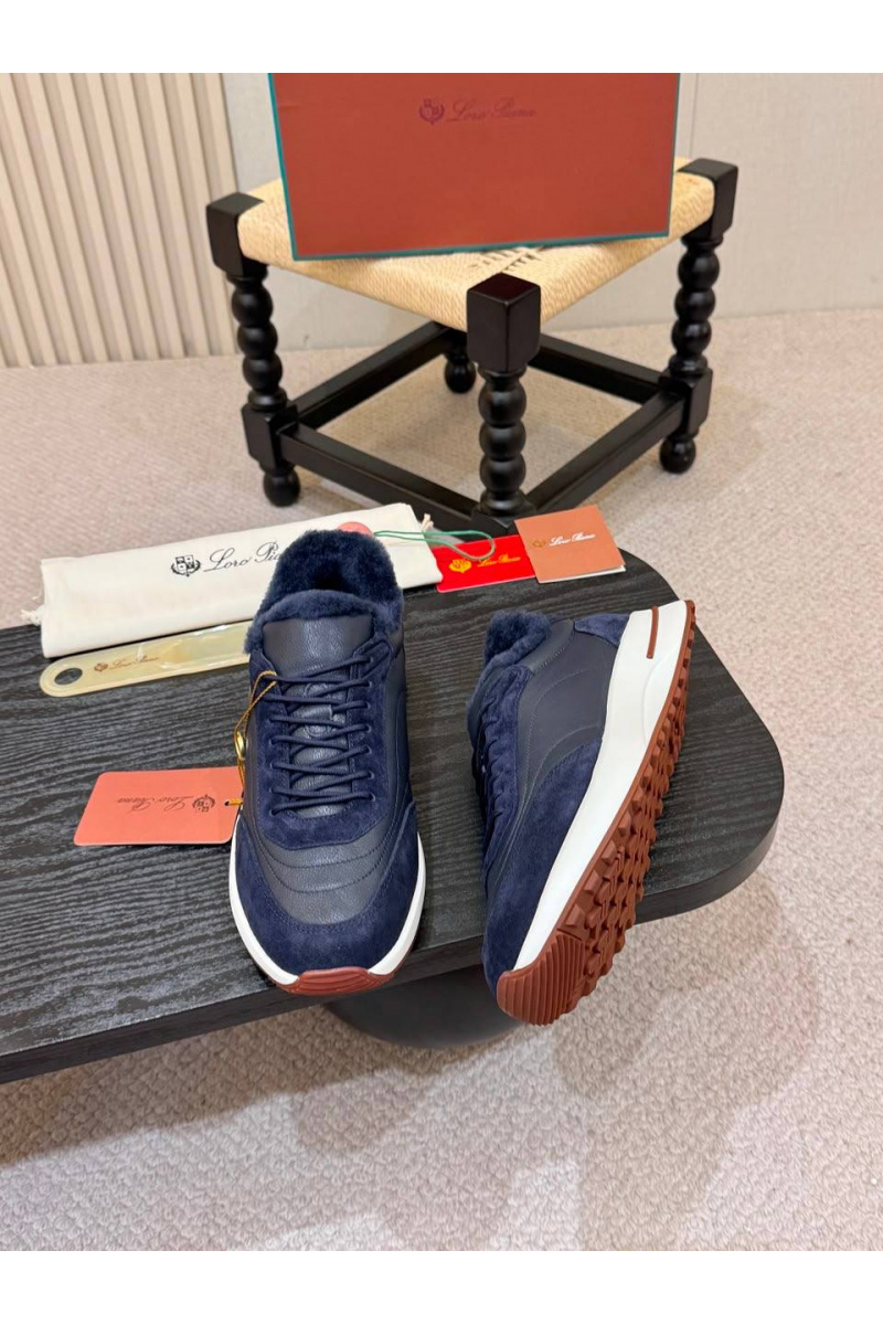Loro Piana Кроссовки с мехом Week End Walk Evo premium