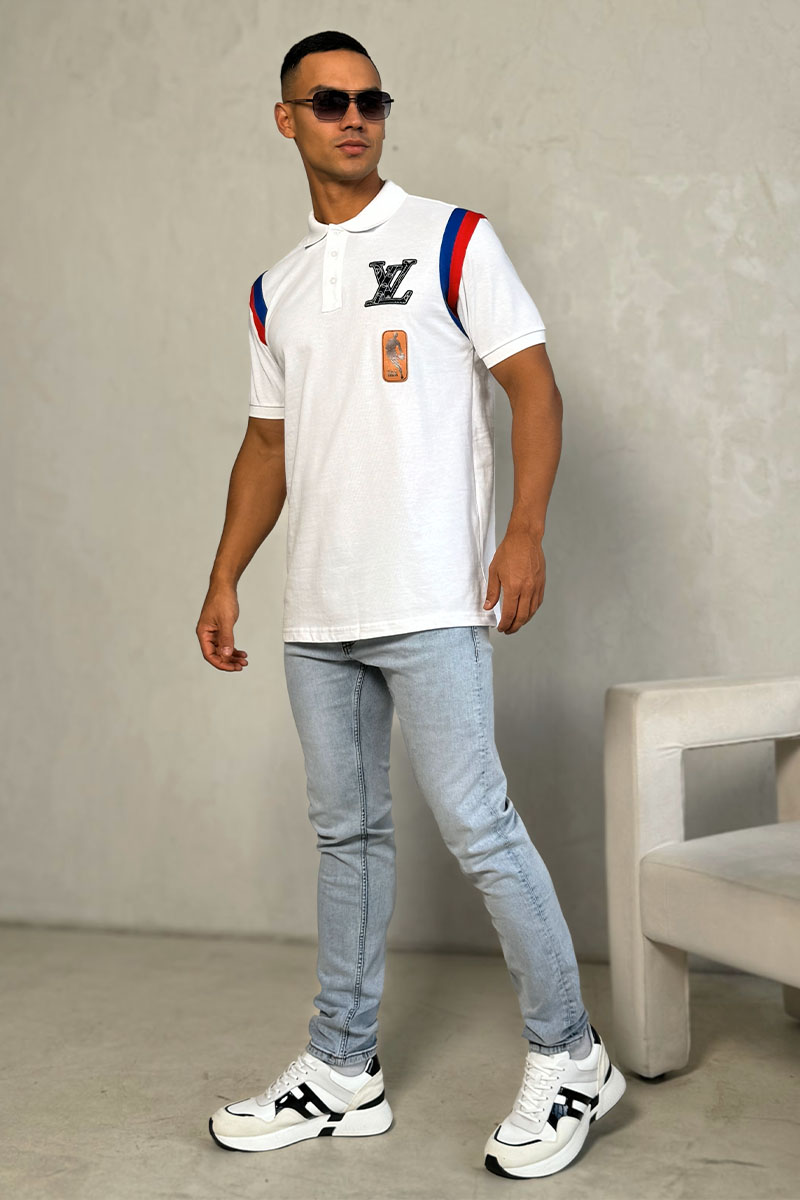 Lоuis Vuittоn Мужское поло белого цвета logo-print