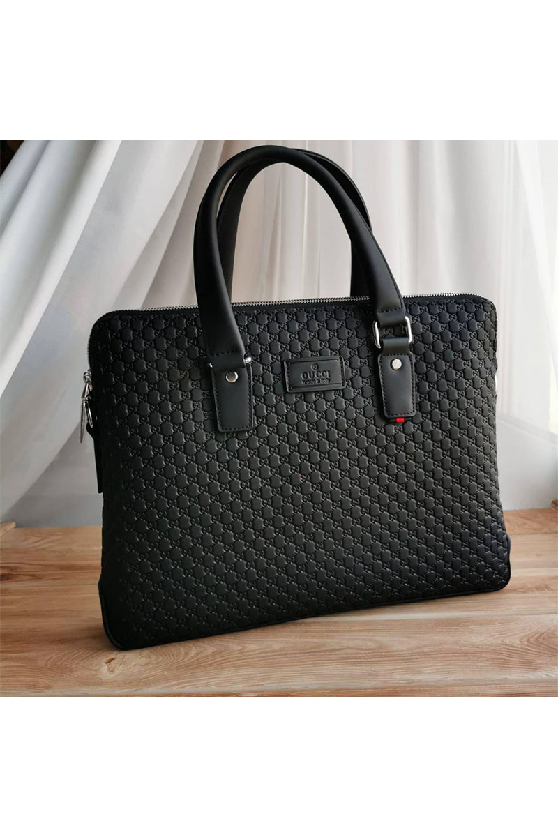Gucci Кожаная сумка GG Supreme briefcase 38х28 см