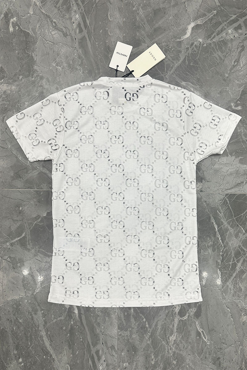 Gucci Мужская белая футболка GG Logo All-over