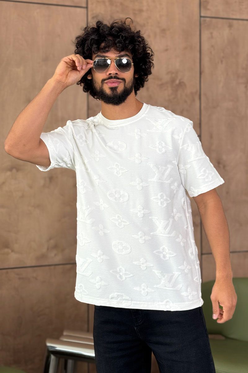 Lоuis Vuittоn Белая оверсайз футболка Monogram All-over