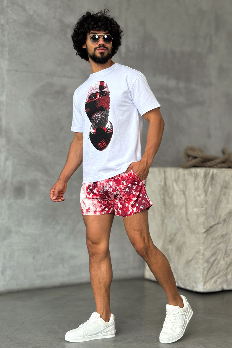 Lоuis Vuittоn Мужские красные шорты monogram bandana 