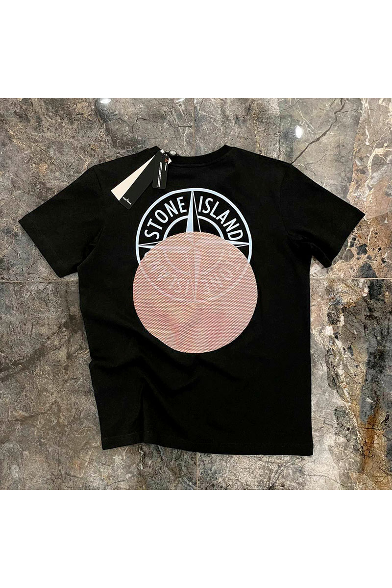 Stone Island Мужская чёрная футболка logo-print