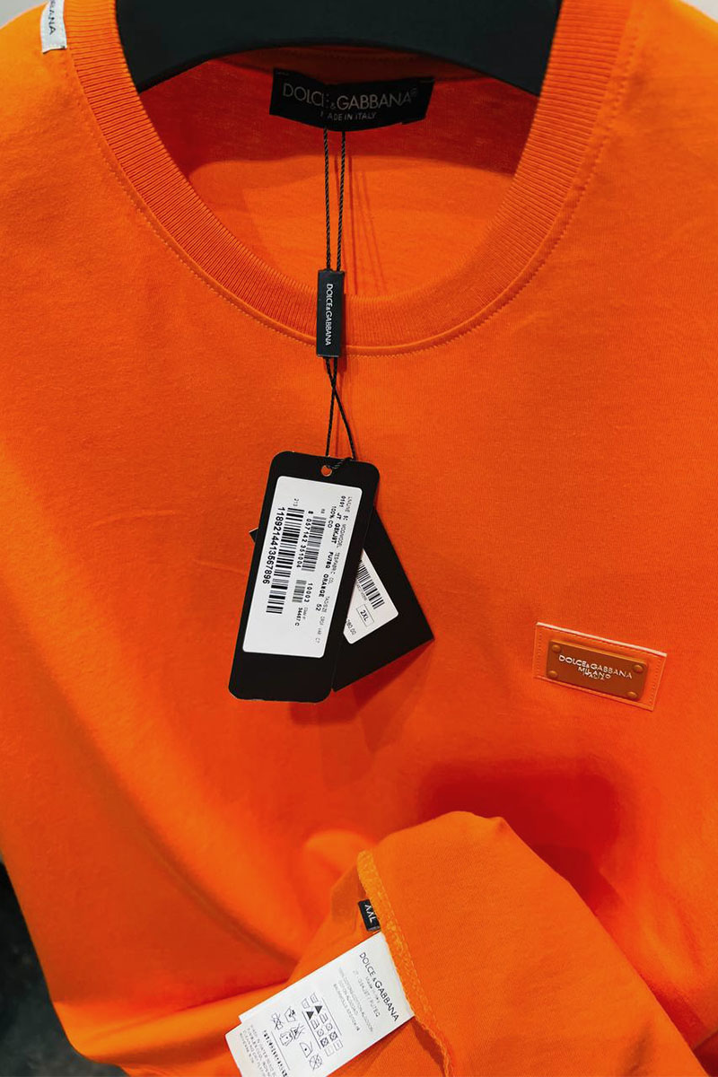 Dоlсе & Gаbbаnа Оранжевая футболка logo-plaque