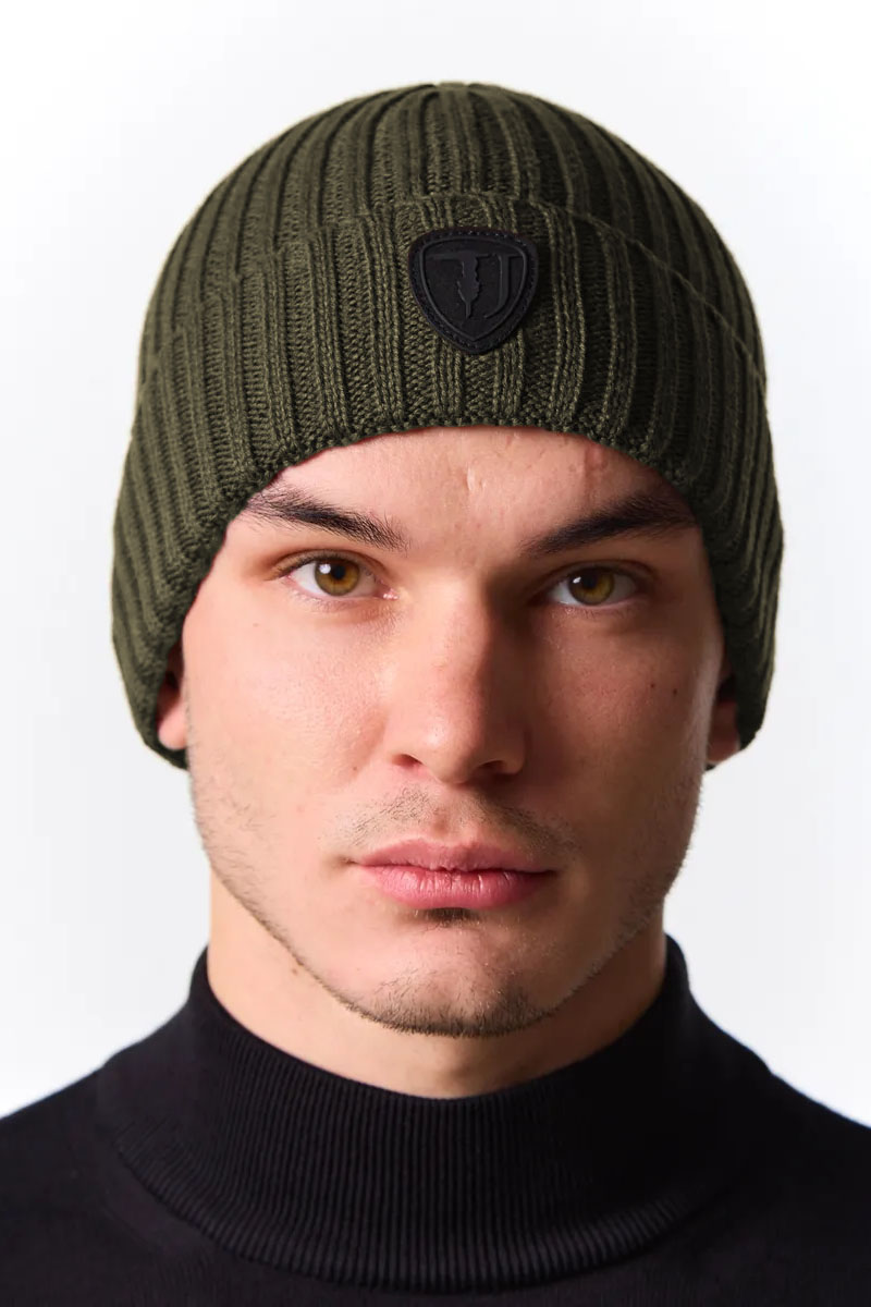 Trussardi Мужская шапка logo-patch - Khaki