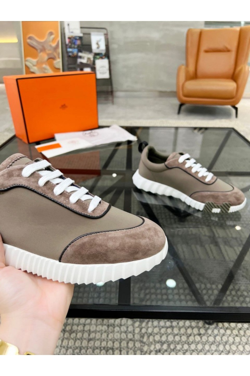 Hermes Мужские замшевые кроссовки Bouncing - Beige
