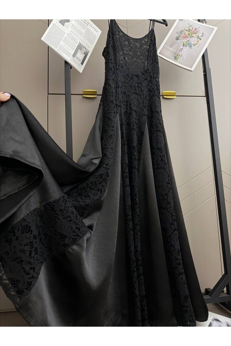 Schiaparelli Женское чёрное платье на бретельках premium