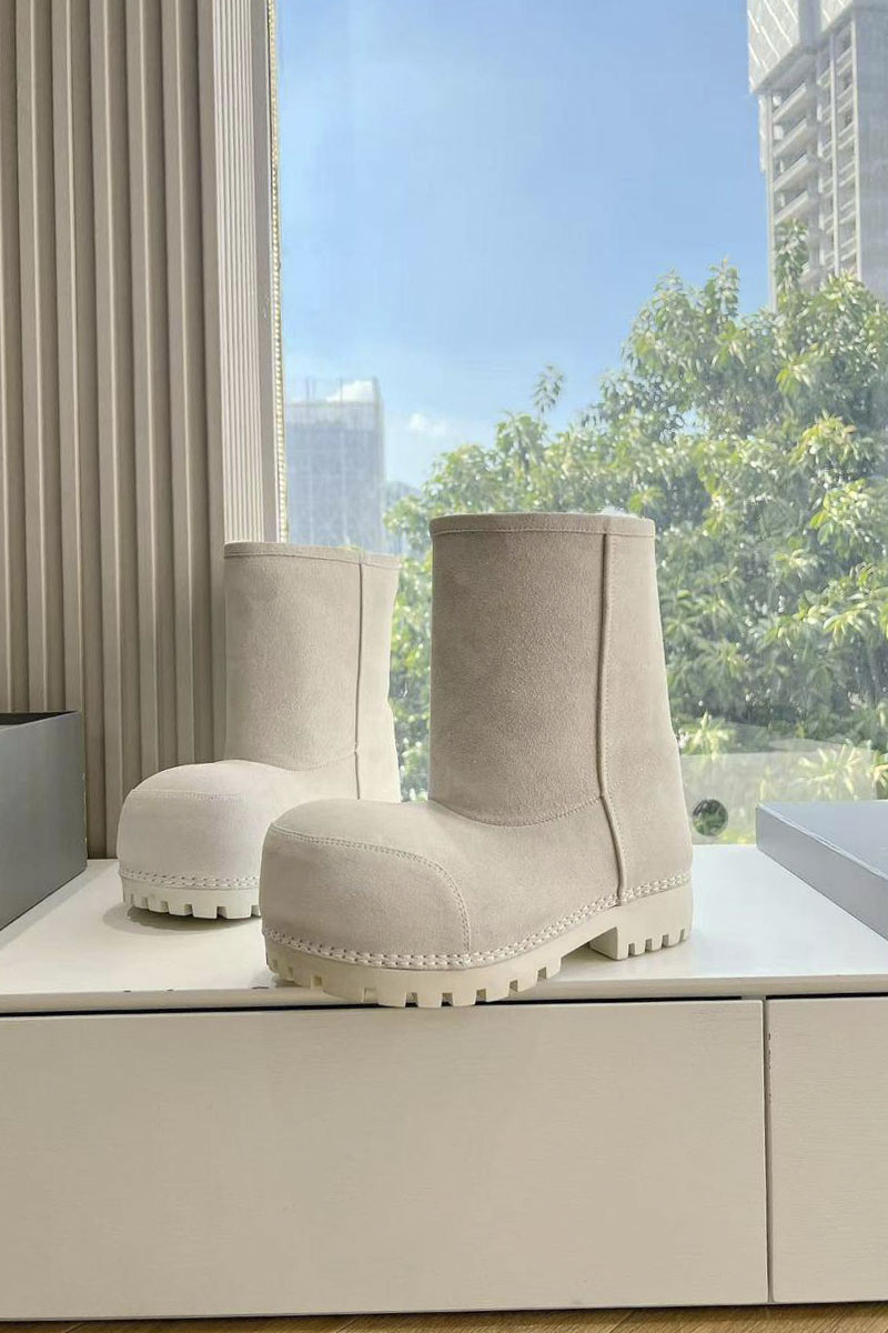 Balenciaga Женские ботинки Alaska Fur Bootie premium - White