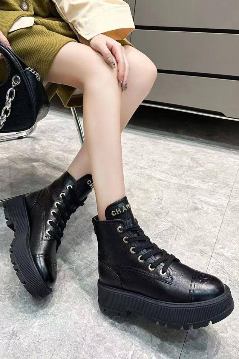 Chаnеl Женские ботинки чёрного цвета 