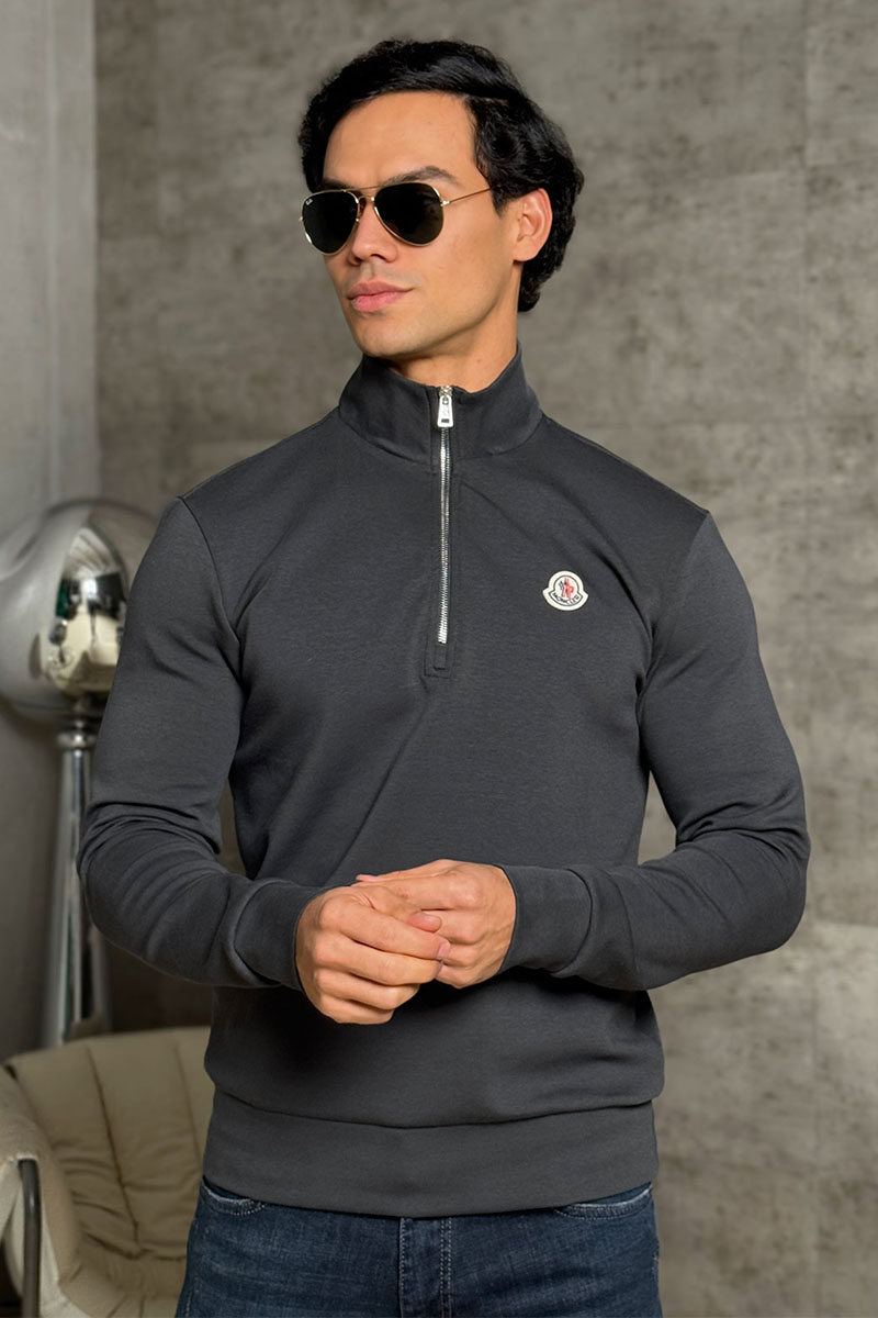 Moncler Мужской джемпер logo-patch - Grey