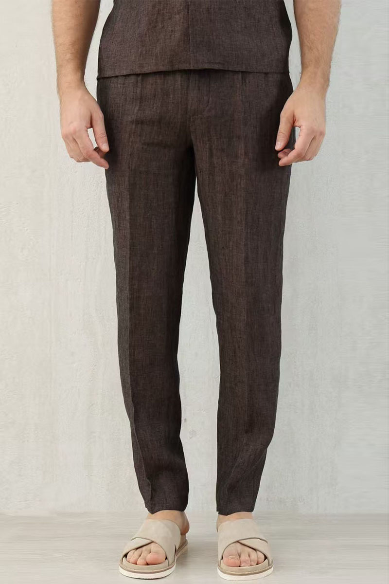 Designer Льняные брюки Premium - Brown