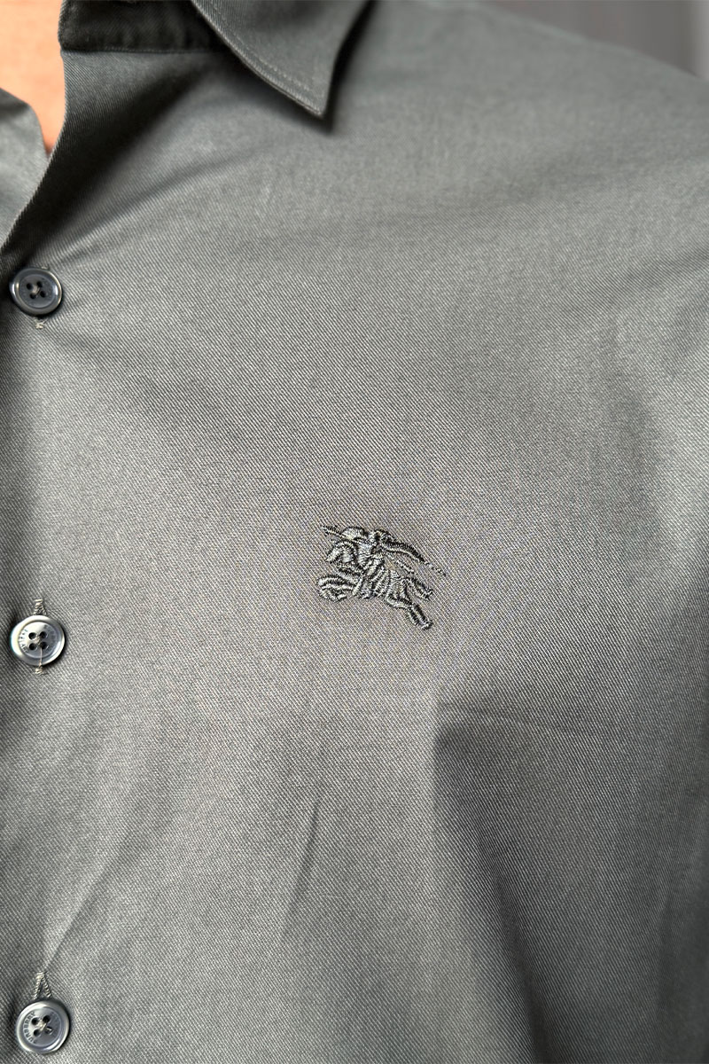 Burberry Мужская рубашка logo-embroidered - Green 