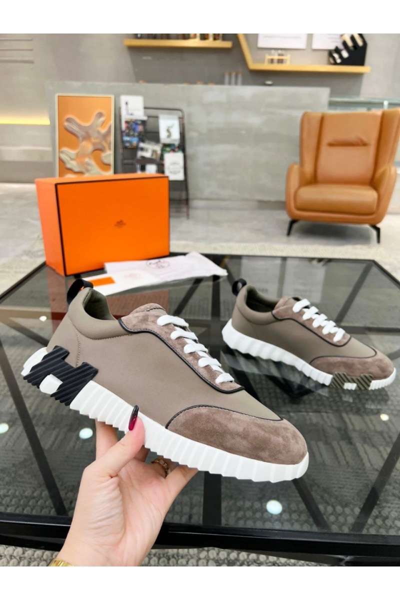 Hermes Мужские замшевые кроссовки Bouncing - Beige