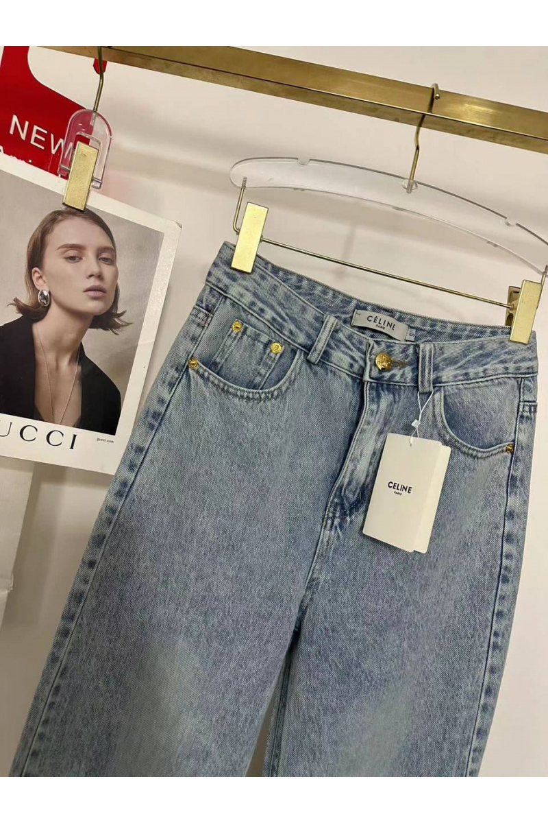 Celine Женские джинсы синего цвета